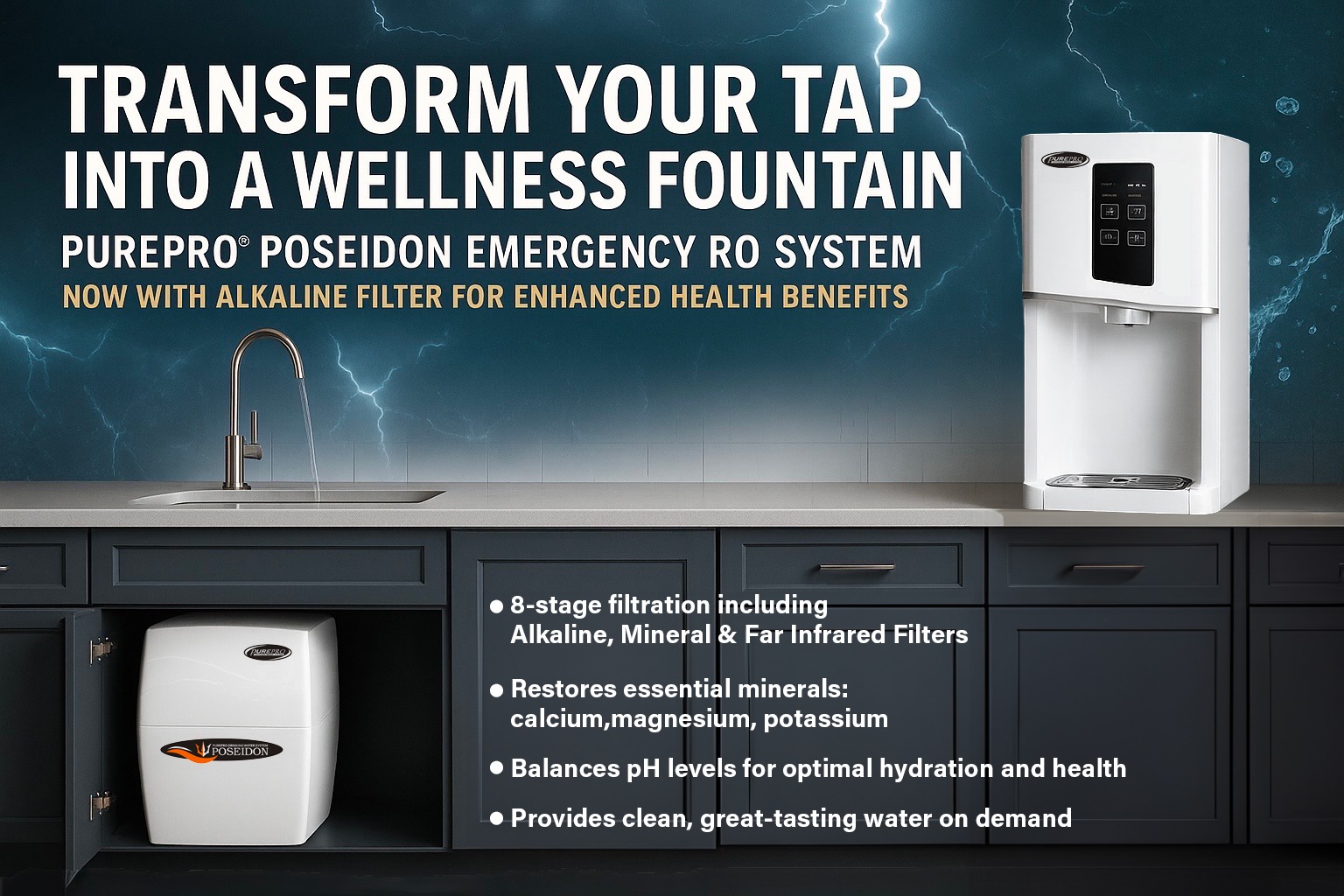 PurePro Poseidon Emergency Reverse Osmosis System — Health & Survival Water Solution for Every Home