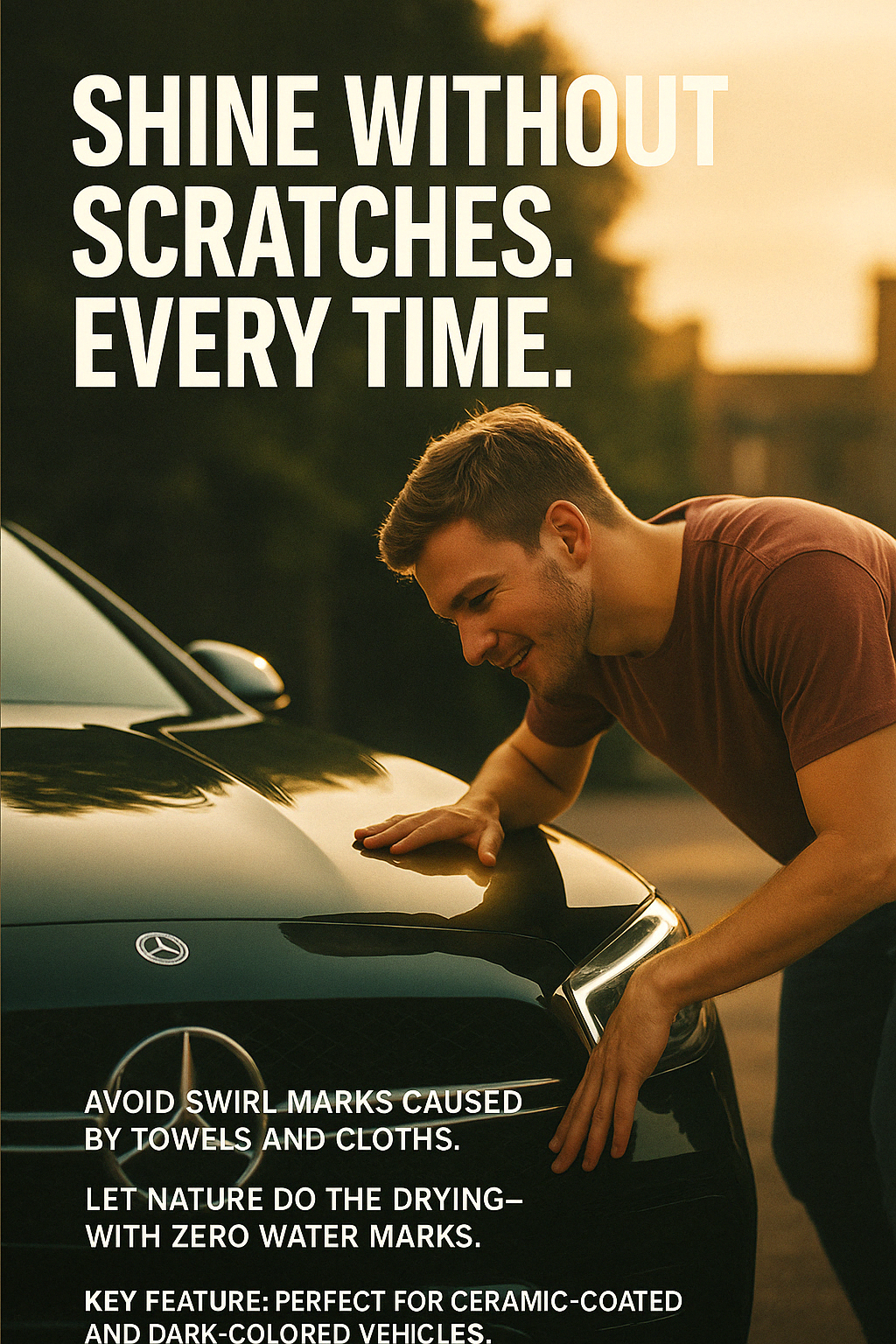 Professional-grade spot free car wash at home with PurePro® AW-400X ULTRA-PURE RO+DI WATER SYSTEM, featuring effortless rinsing and perfect water spot prevention for luxury white vehicles.