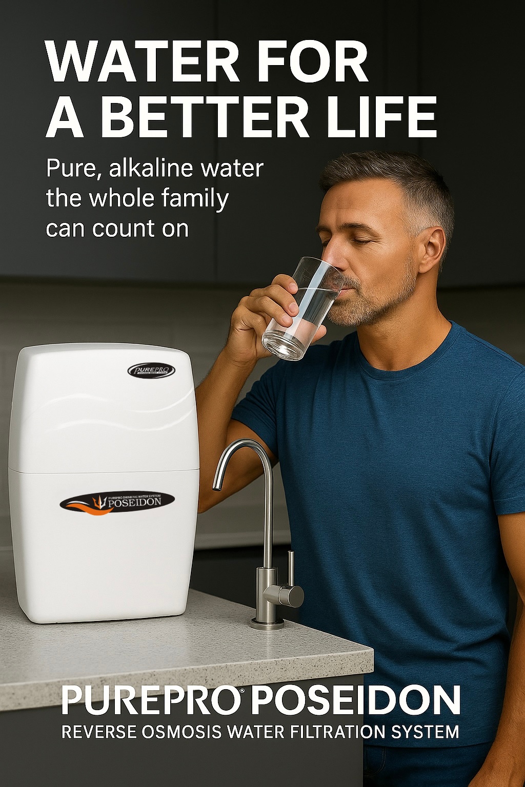 PUREPRO POSEIDON REVERSE OSMOSIS WATER FILTRATION SYSTEM