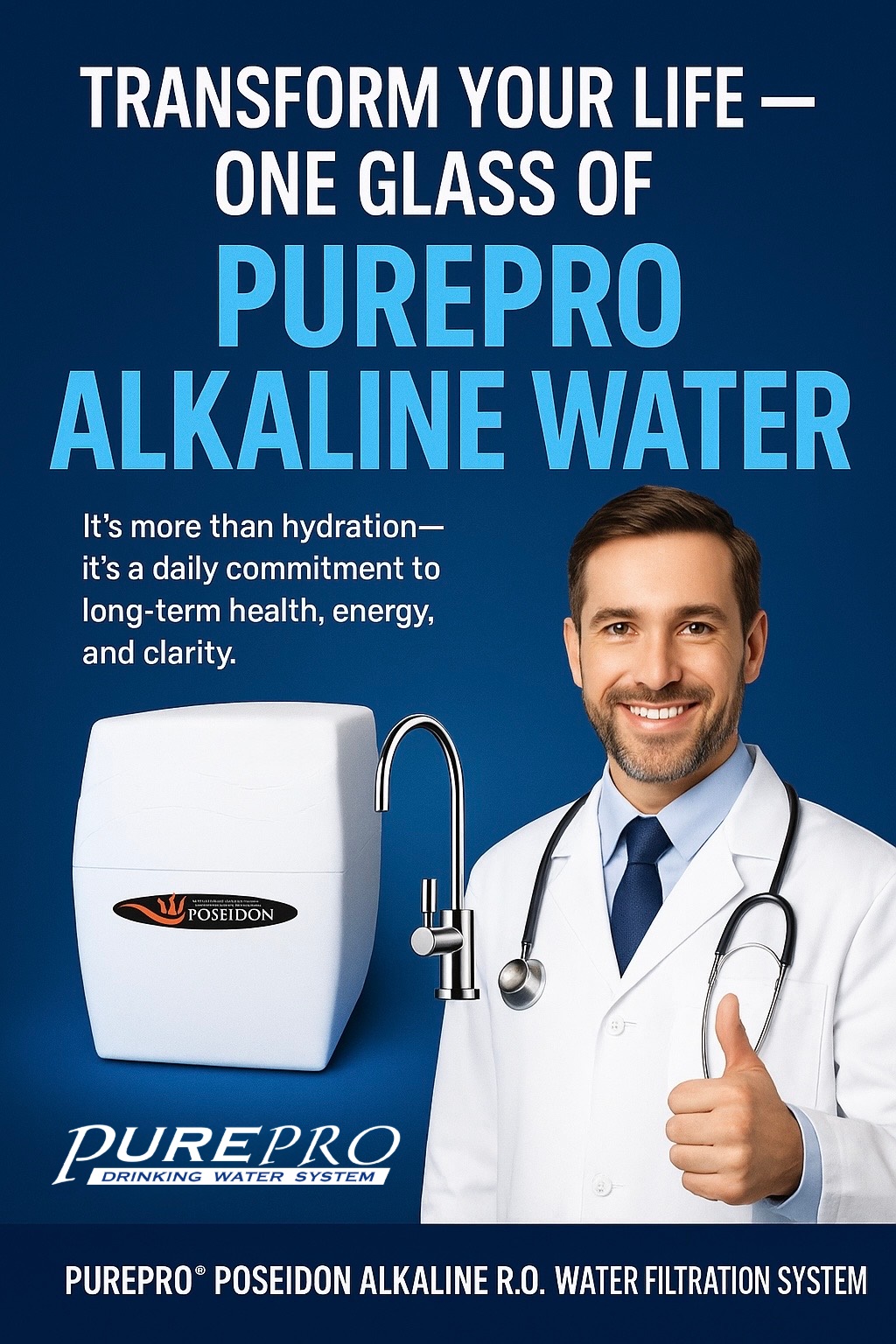 PUREPRO POSEIDON REVERSE OSMOSIS WATER FILTRATION SYSTEM