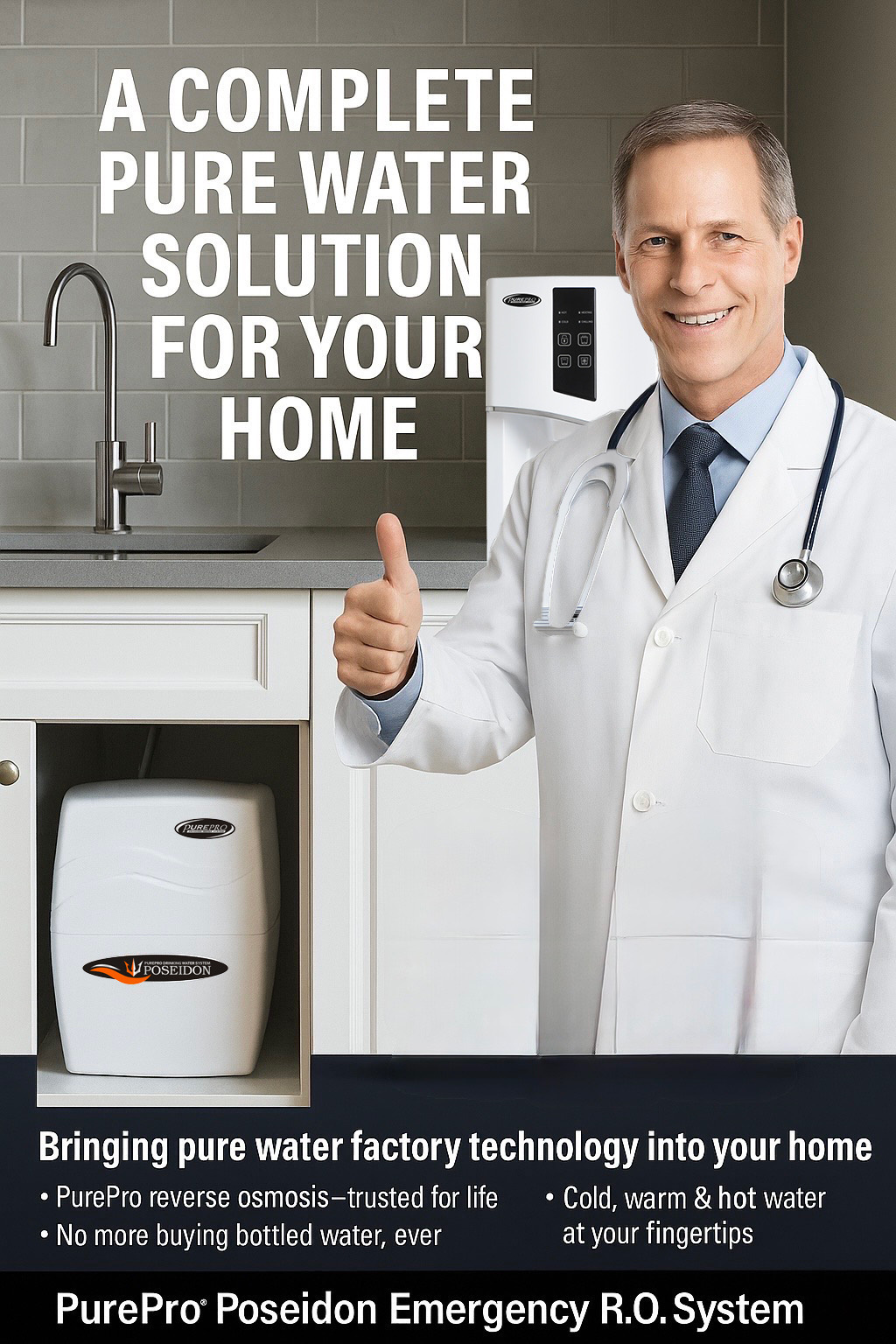 PUREPRO POSEIDON REVERSE OSMOSIS WATER FILTRATION SYSTEM
