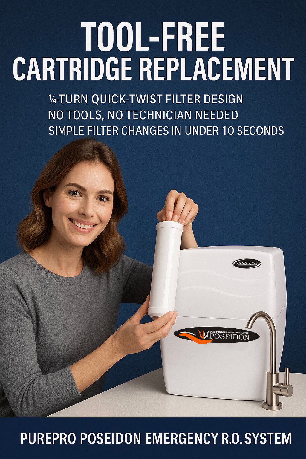 PUREPRO POSEIDON REVERSE OSMOSIS WATER FILTRATION SYSTEM