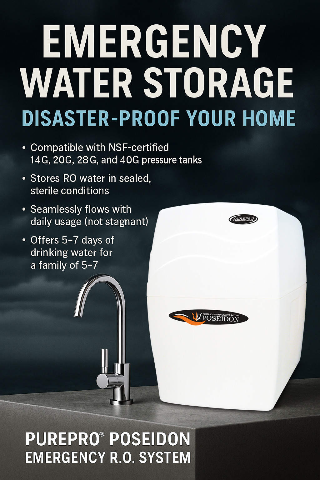 PUREPRO POSEIDON REVERSE OSMOSIS WATER FILTRATION SYSTEM